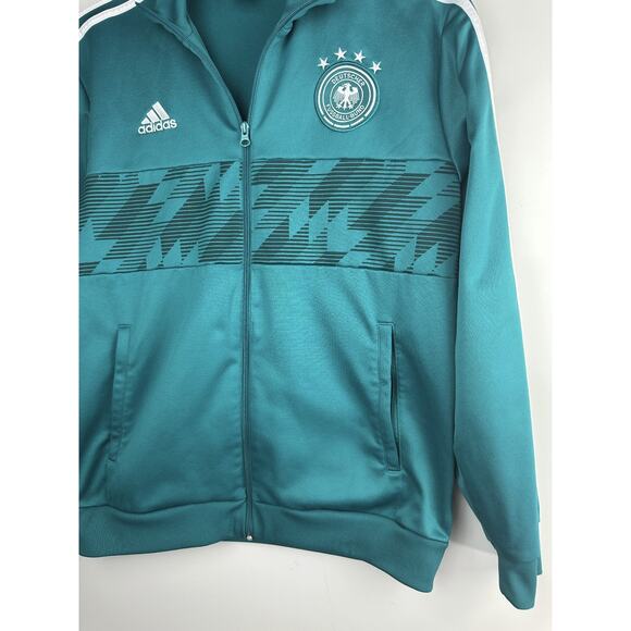 Adidas Germany 2018 Football Soccer Track Jacket Green CF2467 Zip Men's US XL - Picture 3 of 11